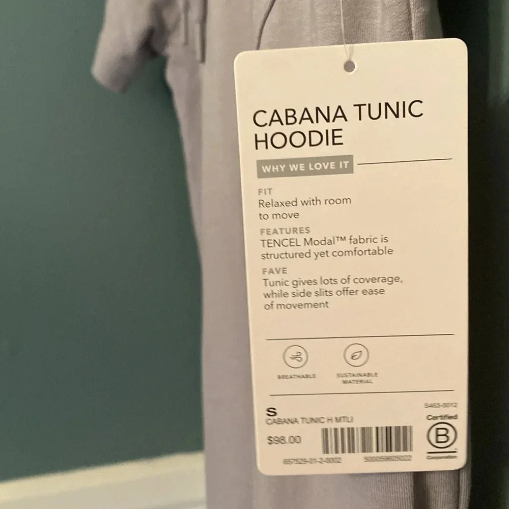 Athleta NWT cabana tunic hoodie - light gray - size small - Picture 3 of 6